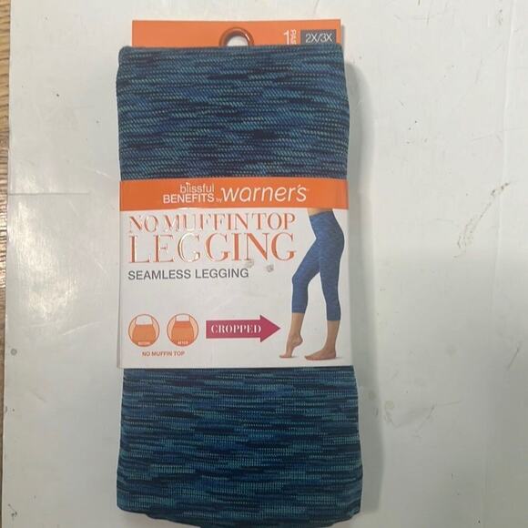 BLISSFUL BENEFITS BY WARNER’S NO MUFFIN TO LEGGING SEAMLESS, CROPPED SZ 2X 3X. - Picture 1 of 6